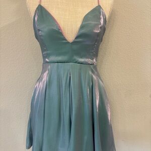 Lucy In The Sky Small Dress Iridescent Shiny Babydoll Lace Up Dance Fairy